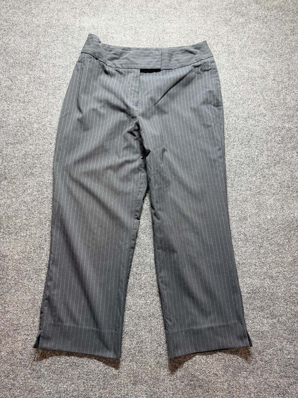 Pantology Women's Black Pinstripe Crop Pants, Size 10